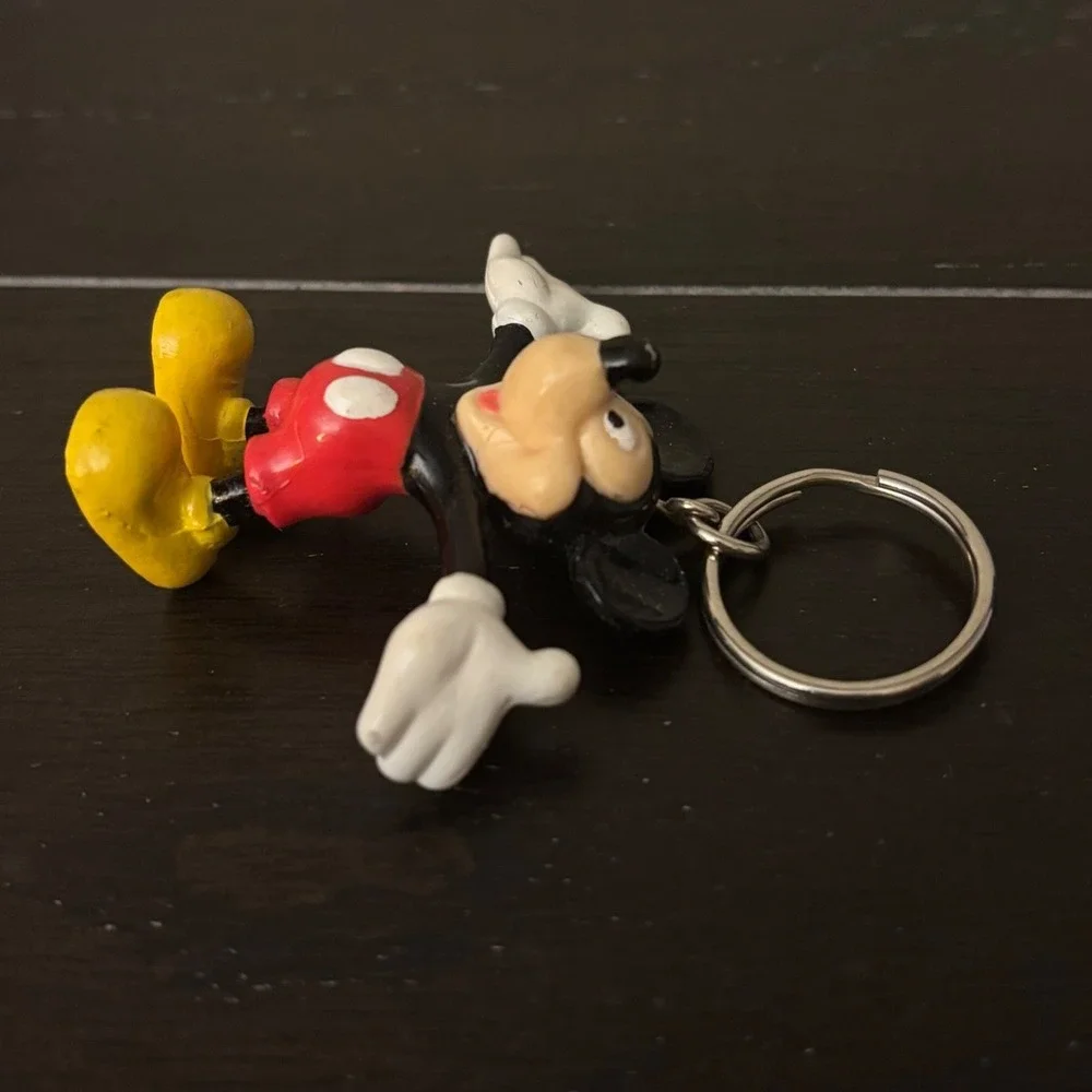 Vintage Disney Mickey Mouse PVC Figure Keychain | Backpack Charm, Purse Charm